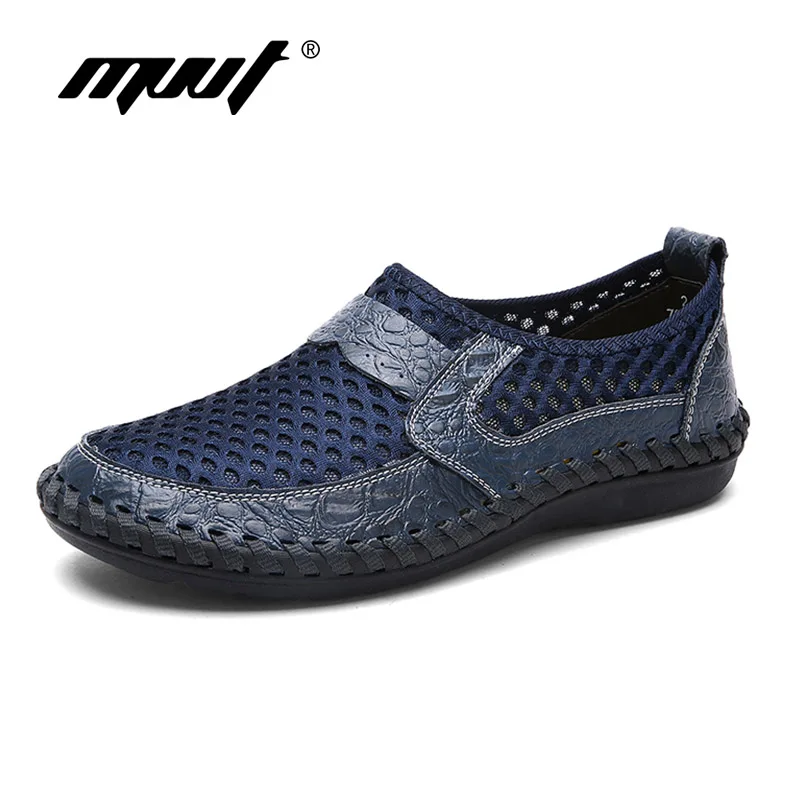 

High Quality Genuine Leather Men Slippers Fashion Rubber Male Sandals Casual Beach Slippers Summer Male Plus size Flip Flops