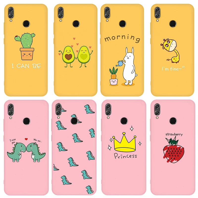 

Yellow Pink Cartoon Printed Phone Case For Huawei Nova 5 5i P30 P20 Pro Mate 20 TPU Silicon Cover For Honor 20 8X 9 10 Lite Capa