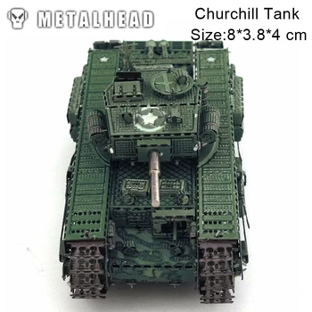 

Color Churchill Tank 3D DIY Stereoscopic Metal Puzzle Nano-dimensional Assembling Model Birthday Gift Decoration Collection Toys