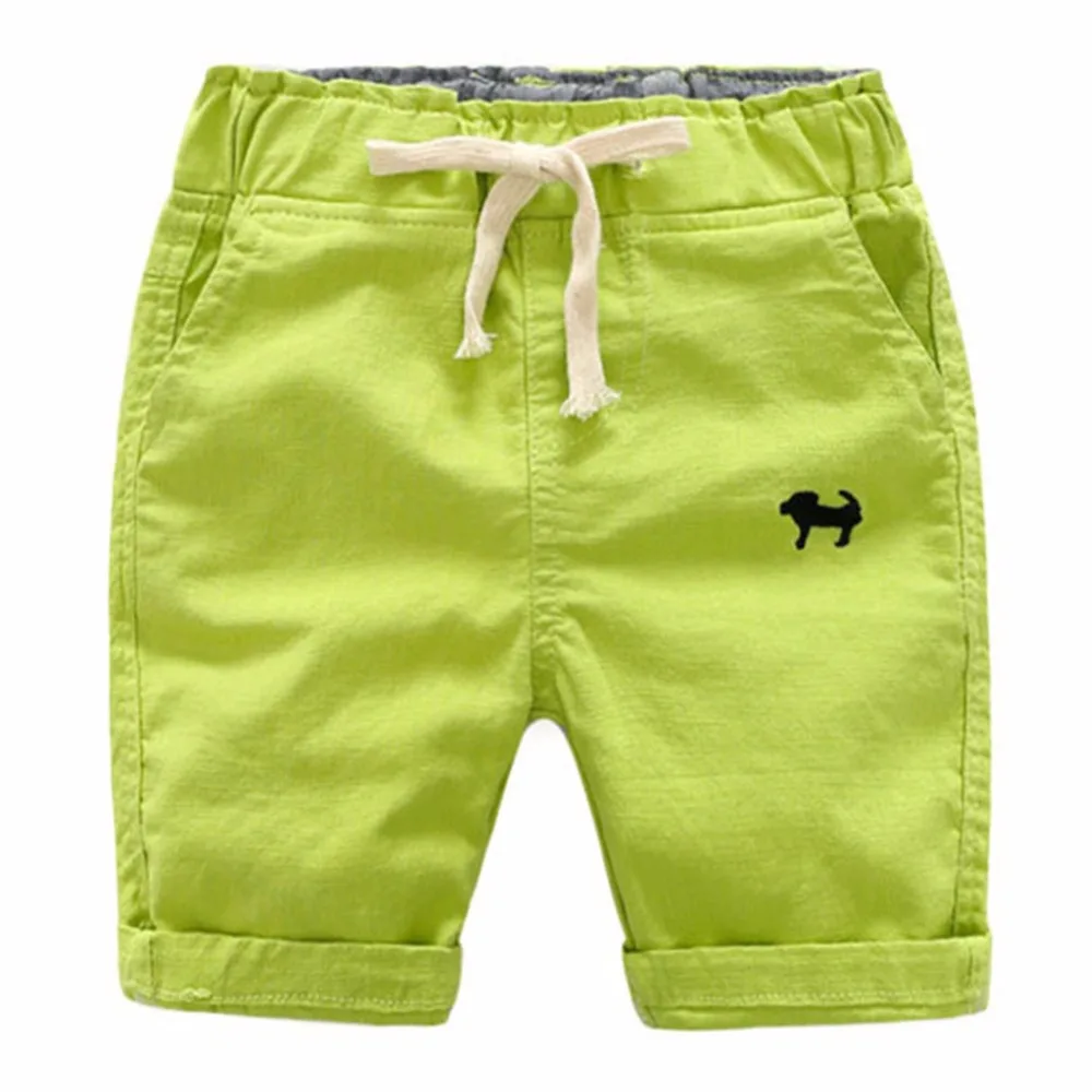 Boy's Classy Elastic Waist Animal Print Shorts-Green