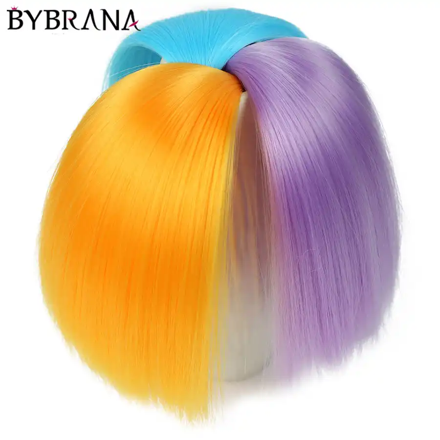 Bybrana 25 cm * 100 centímetros e 15*100 cm de Comprimento em linha reta Perucas de Fibra De Alta Temperatura BJD SD DIY cabelo para bonecas frete grátis