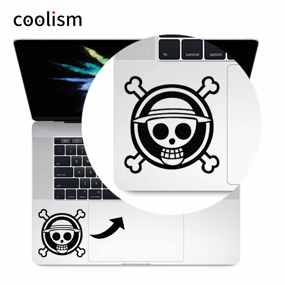 

One Piece Anime Skull Logo Notebook Trackpad Decal for MacBook Air Pro Retina 11 12 13 15 inch Surface Book Laptop Skin Sticker