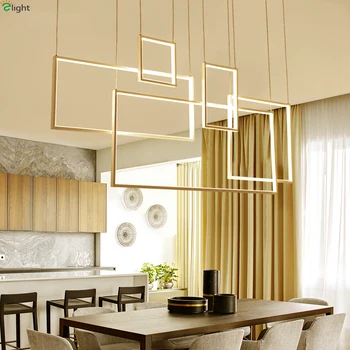 

Modern Square Aluminum Led Pendant Chandelier Lights Acrylic Dining Room Led Chandeliers Lighting Living Room Led Hanging Light