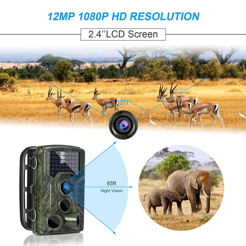 

12MP 1080P HD Night Vision Camera Cam IR Infrared Hunting Monitor Surveillance