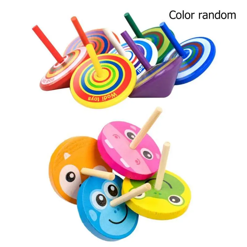1 предмет детские деревянные гироскоп игрушки для детей Настольный Прядильный механизм игрушки для детей на день рождения для взрослых для снятия стресса подарки, произвольный цвет