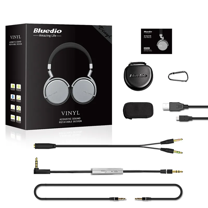 Bluedio Vinyl Premium Bluetooth наушники с дизайном возврающихся 180 градусов вращения и беспроводные гарнитуры на ухах