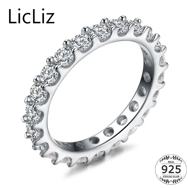 Licliz 925 Sterling Silver Eternity Rings Cz Wedding Bands Cubic Licliz 925 Sterling Silver Eternity Rings Cz Wedding Bands Cubic Zirconia Engagement Women Marriage Promise