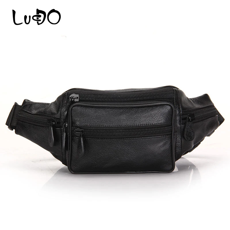 

LUCDO Luxury Leather Waist Bag Designer Purse Chest Funny Pack Belt Leg Bag Waist Pack Travel Wallets Phone Pouch Messenger Bag