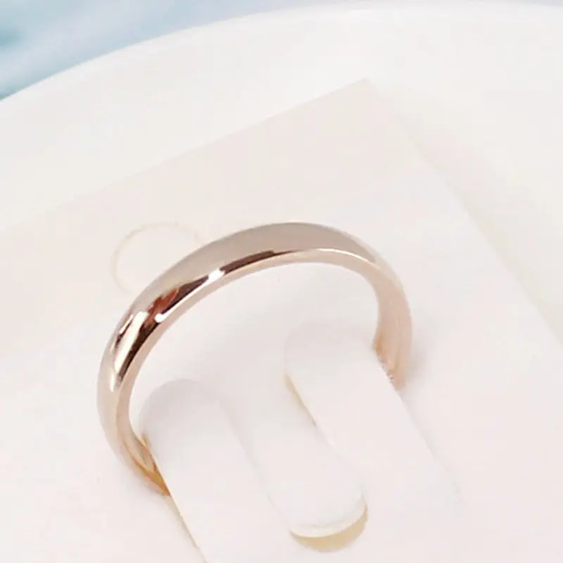 Latest Fashion Fortunately Rose Gold Women Men Polished Stainless Steel Ring Convention Jewelry Wedding Band Ring Valentine Gift