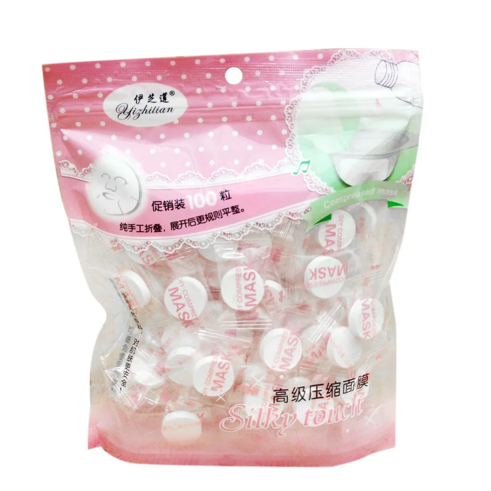 

Compressed Face Mask Disposable Women Beauty DIY Facial Masks Paper Natural Skin Care Wrapped Masks Make up Tool 100pcs/pack