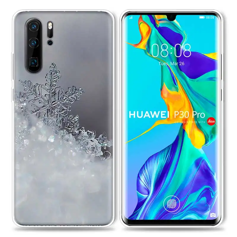 Рождественский чехол со снежинками для huawei P20 P30 P Smart Z Plus P10 P9 P8 mate 10 20 lite Pro Mini силиконовые чехлы для телефона - Цвет: 04