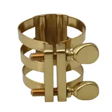 Yibuy 1,1 дюймов Dia Alto e-плоская Sax Лигатура мундштука зажим с двойным винтом для духовых инструментов аксессуары золото