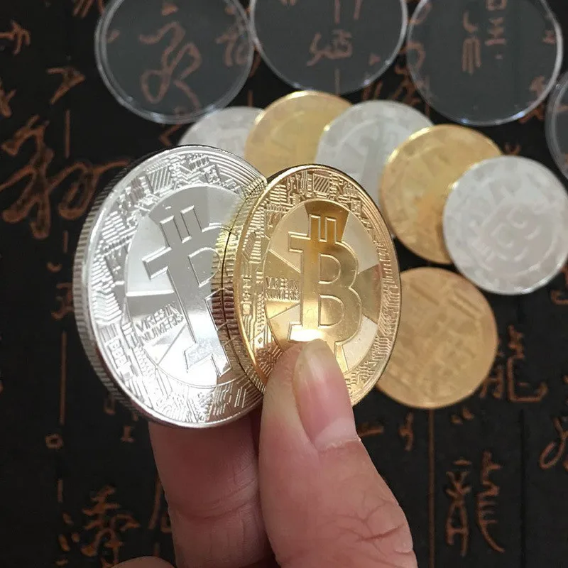 Gold plated Coin Collector Bitcoin Art Collection Gift Commemorative Coin Medal Gift Crafts Home Decor