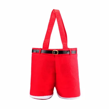 

Olayer 4pcs/set Christmas Gift Treat Candy Bag Santa Claus Pants Decor Christmas Gift Bags Red Wine Bag Christmas Party Decor