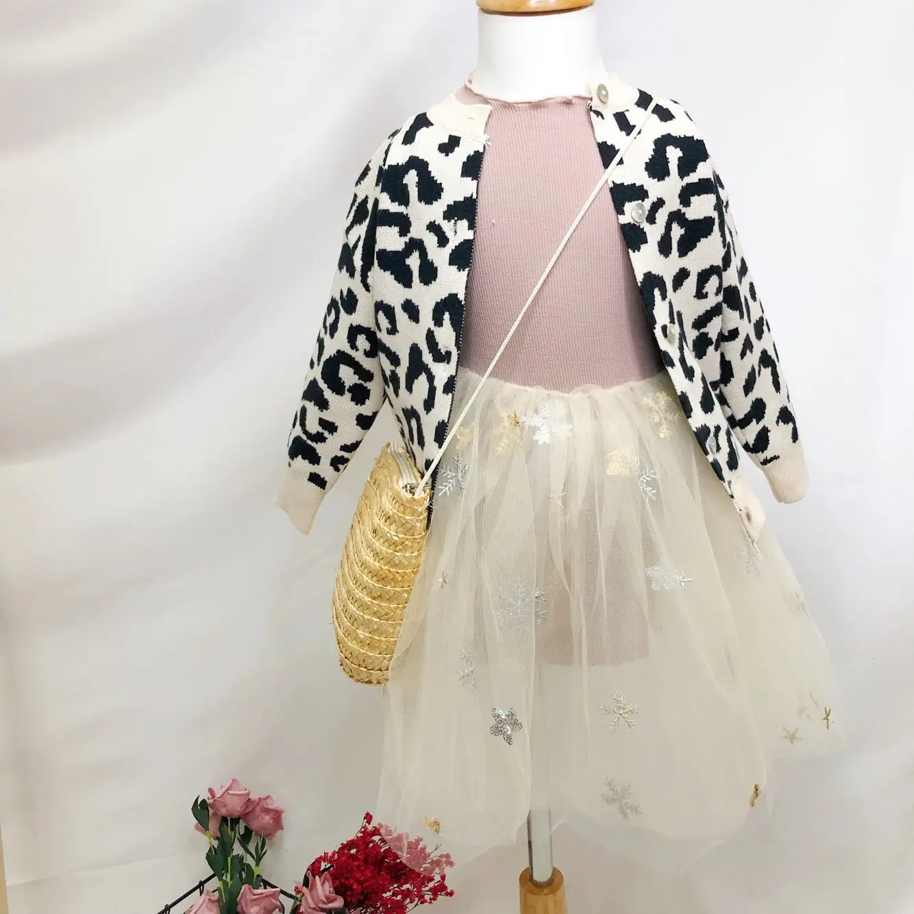 Cabolsa para o Bebê Bonito da Forma Primavera Nova Chegada Estilo Coreano Algodão All-match Manga Longa Leopardo-impresso Camisola Meninas 2020 20 Mamãe e Bebê