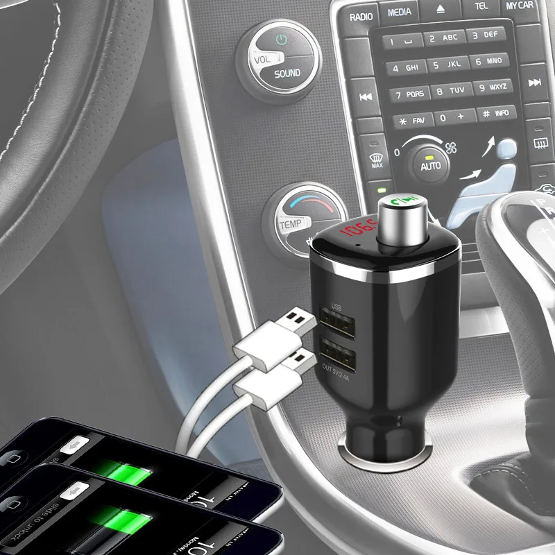 Новый Handsfree Авто Bluetooth FM передатчик стерео автомобильный fm модулятор MP3 плеер Dual USB
