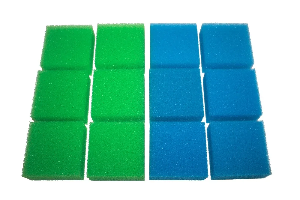 

Compatible 6 x Blue Fine and 6 x Green Nitrate Aquarium Filter Sponge for Juwel Compact / Bioflow 3.0