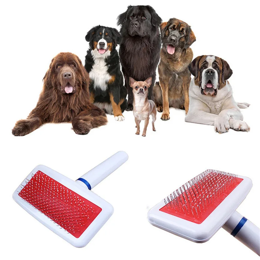 

Dog Pet Hair Grooming Comb Flea Shedding Brush Puppy Cat Dog Handhold Stainless Hair Combs Cat Dog Bath Cleaning Supplies Free