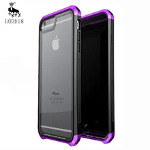 Pour iphone 6 6 s plus cas, D’origine luphie métal + PC + 9 H Transparent En Verre Trempé Retour, triple Couverture Pour iphone 7 7 plus