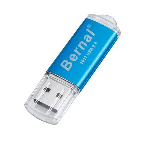 Берналь usb 2,0 карта pendrive Usb флэш-накопитель металлический флэш-накопитель подарок Usb флешки в режиме реального Ёмкость флэш диск на ключ - Цвет: Синий