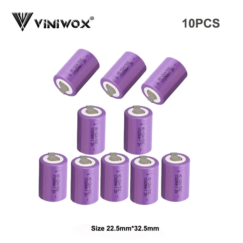 4/5SC 1500mAh 1,2 V аккумуляторные батареи Ni-CD для электрический фонарик вентилятор Электроинструмент никель кадмиевая батарея сотовые все инструменты аккумулятор - Цвет: 10PCS