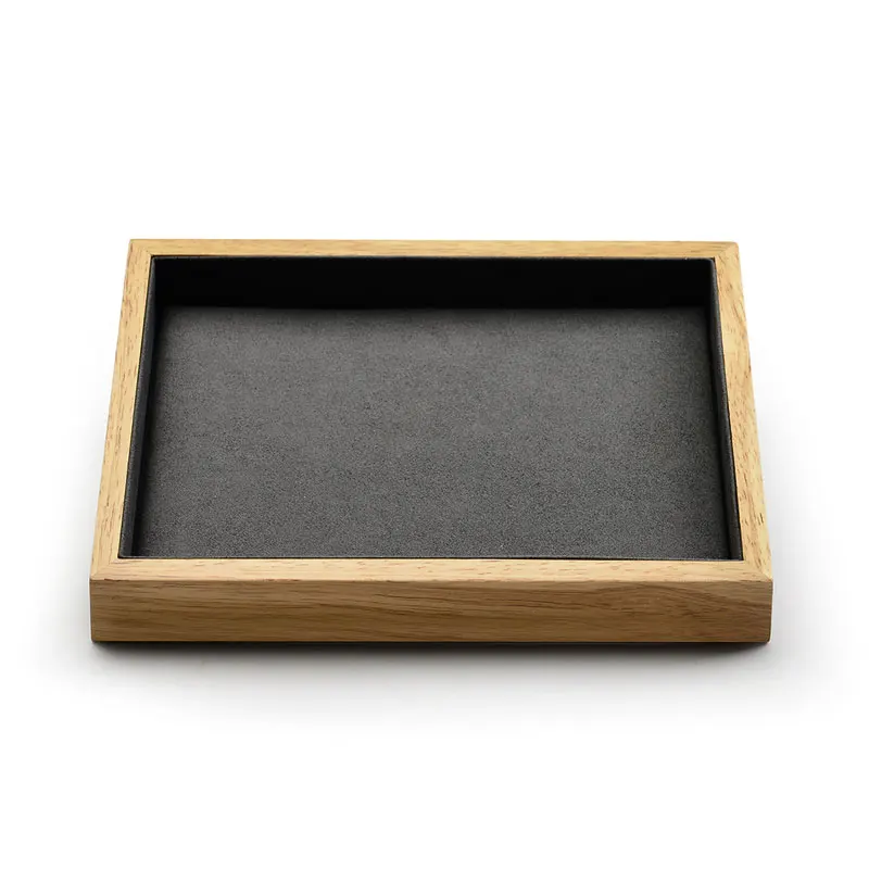 FANXI деревянный лоток для ювелирных изделий с вставкой из микрофибры Кулон Кольцо ожерелье браслет выставочный стенд для витрины - Цвет: P03302