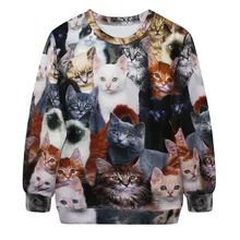 Chaqueta Unisex Cosplay Anime Animal Uno Gatos Lindos Con Capucha Sudaderas de Manga Larga Patrón Estéreo 3d