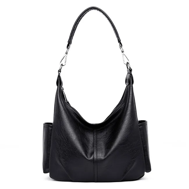 Дизайнерские женские сумки, роскошные женские сумки, модные женские сумки через плечо, мягкая кожаная сумка через плечо для женщин, Bolsa Feminina - Цвет: Black