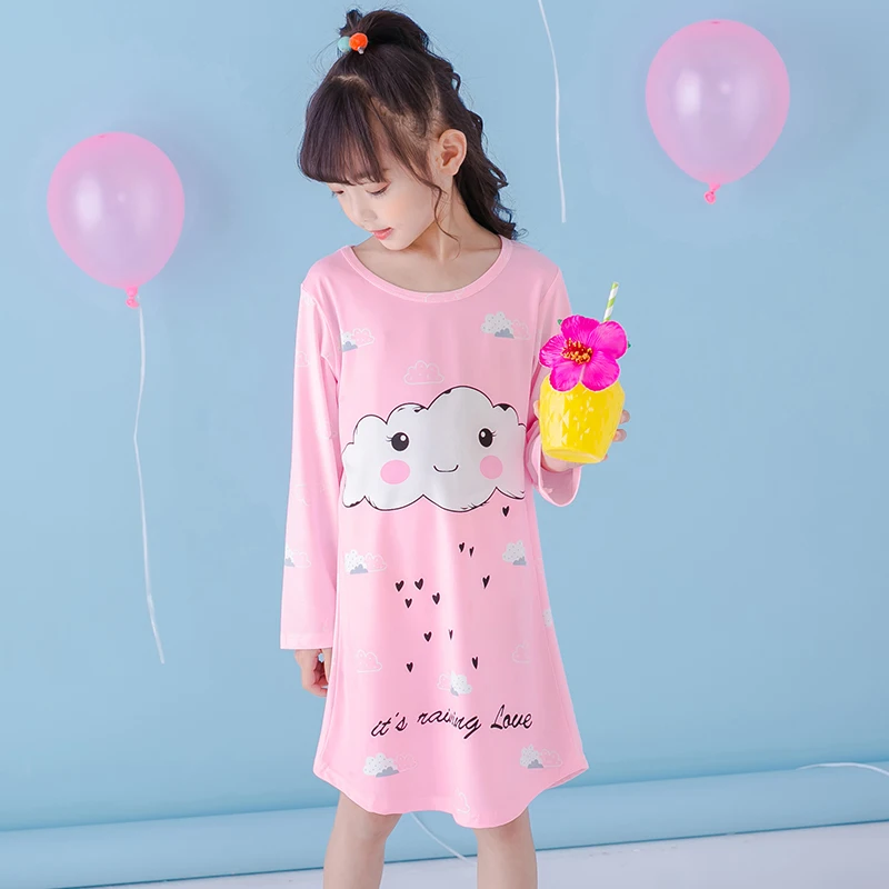 

Big Girl Nightdress Hot Sale 2017 Autumn Winter Fashion Princess Cartoon Long Sleeve Kids SleepDress Cotton Children Nightgowns