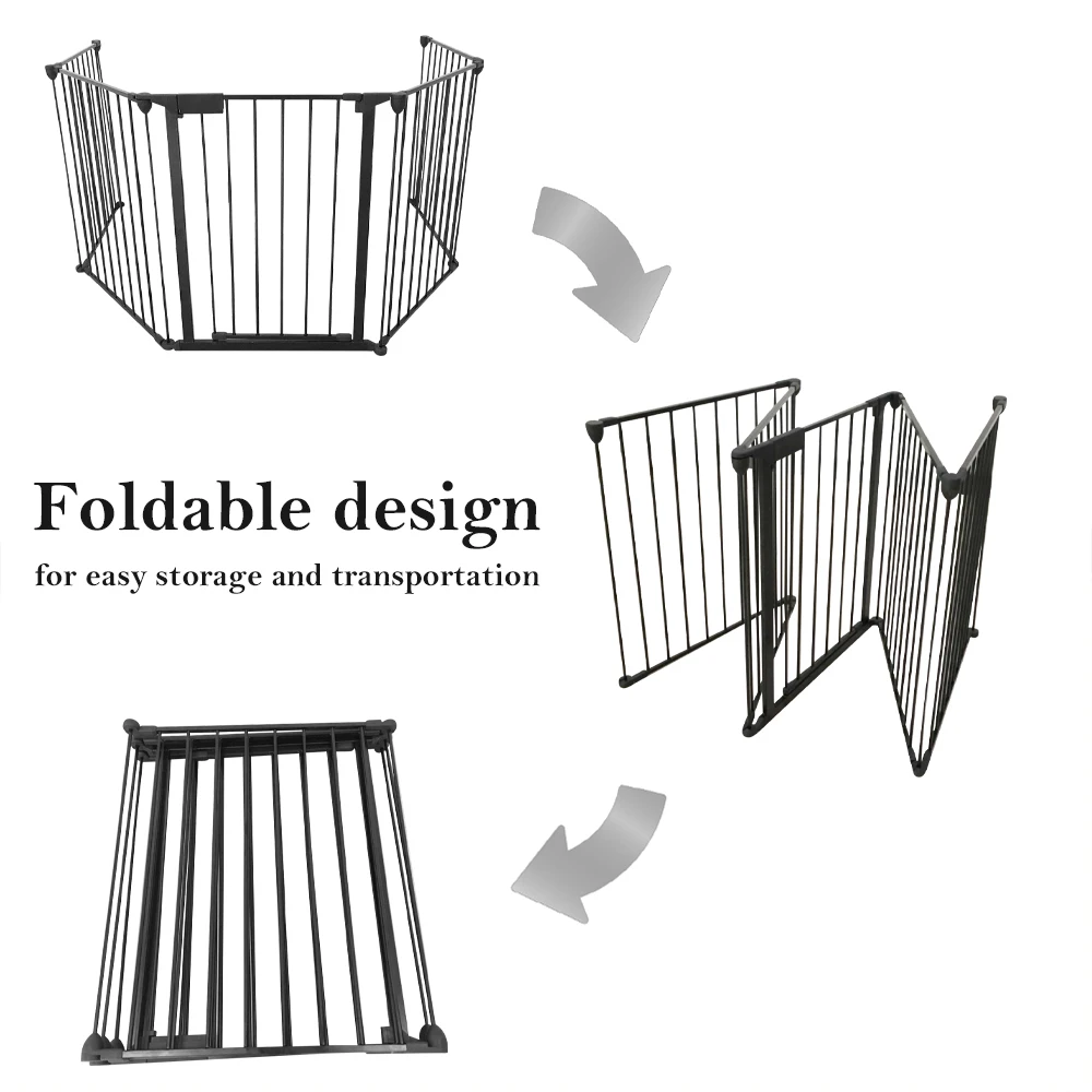 Металлический каминный забор для собак, Противопожарные ворота для детей, защитные ворота для собак, многофункциональные забор для домашних животных, собак и детей, 5 шт