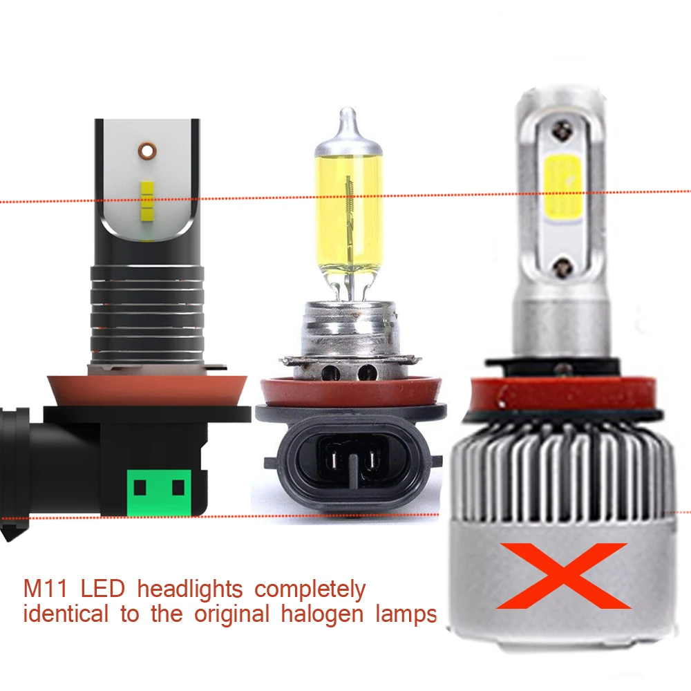 TXVSO8 2 шт. H11 светодиодный фар автомобиля лампы с CSP 1860 Chips-12V 30000LM 6000 K bombilla светодиодный электрическая лампочка для авто 55 Вт фара налобный фонарь