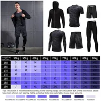 5 Pcs/Set Men's Tracksuit Sports Suit Gym Fitness Compression Clothes Running Jogging Sport Wear Exercise Workout Tights 6
