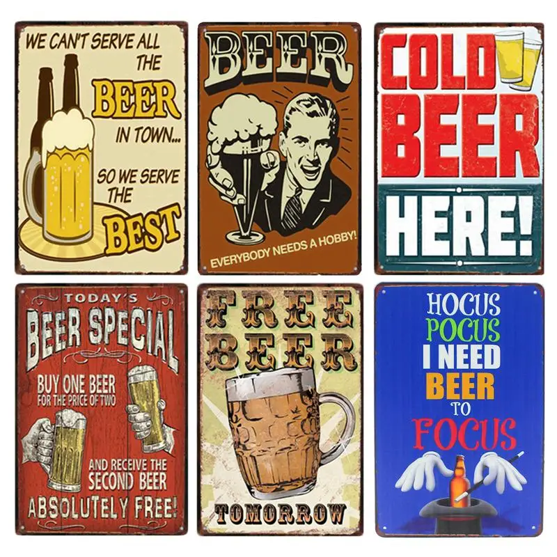2019 Summer Beer Signs Wall Decor Metal Tin Sign Vintage Home Retro Plaque Cool Plate Poster | Дом и сад