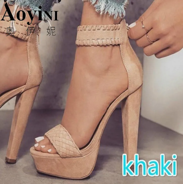2018 New Sexy Women Pumps Fashion Sandals Summer Shoes High Heel 16cm Peep Toe Sandals Braided Foot Ring Ankle Strap Sandals