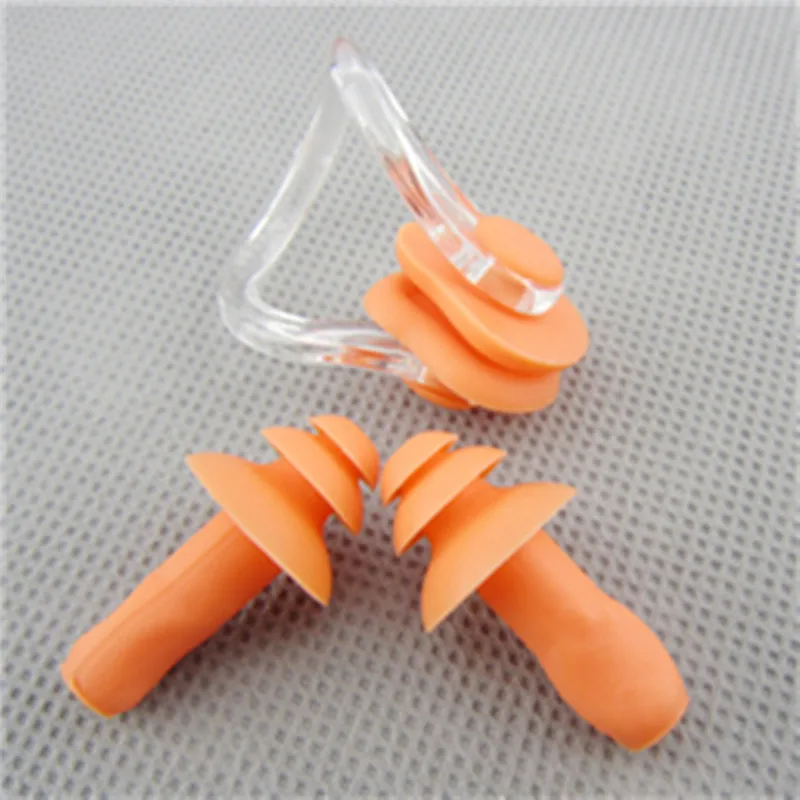 10X Soft Silicone Adult Swimming Nose/Ear Clips Mushroom Shape Swimming Nose/Ear Clips Case Box Water Sports Accessories