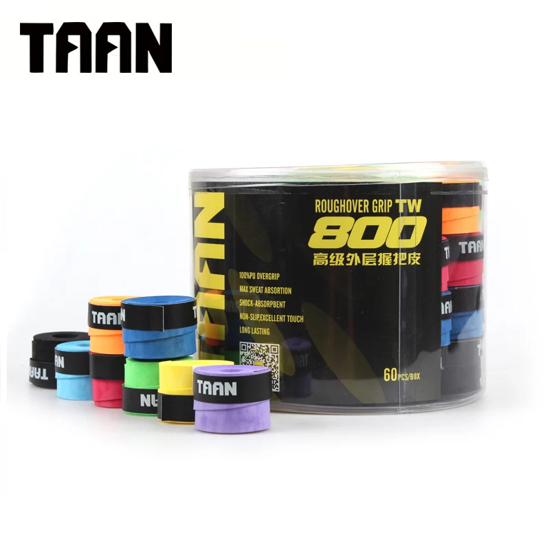 

TAAN 60pcs/lot 0.8mm Dry Sweatband PU TW-800 Tennis Racket Overgrip Badminton Racket Grip TW-750 tacky grip