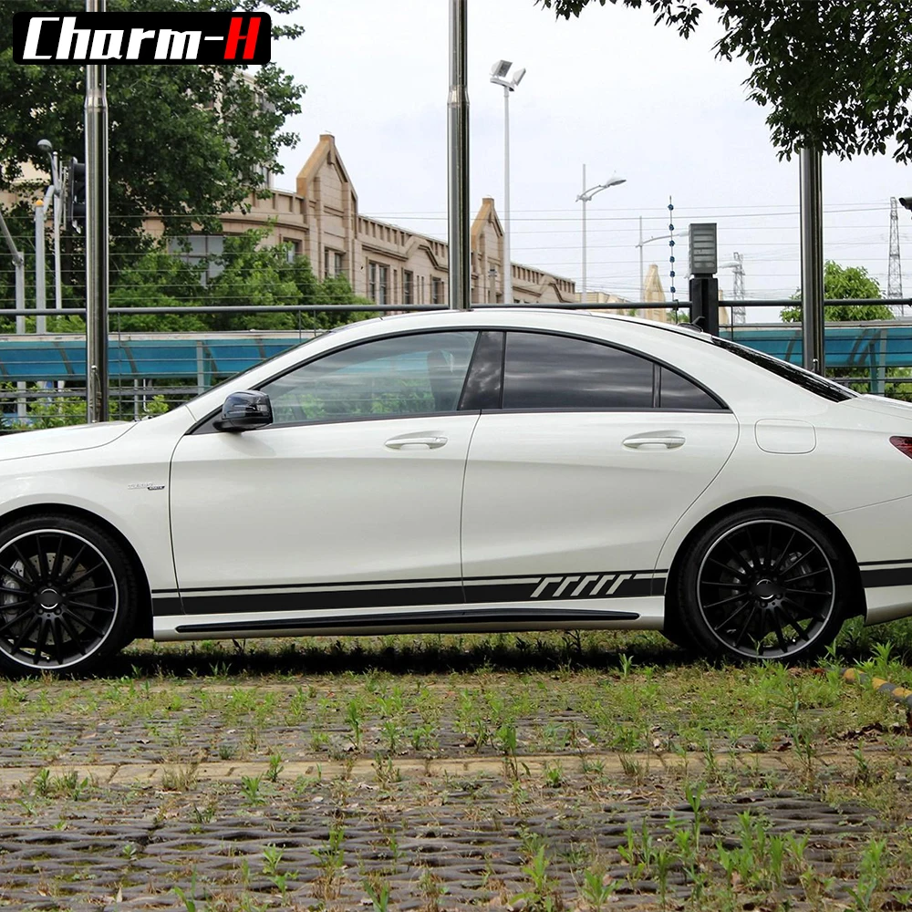 Edition 1 Стиль сбоку полосой наклейка наклейки для Mercedes Benz CLA 45 W117 C117 X117 AMG-5D углеродного волокна/черный/белый/серебристый