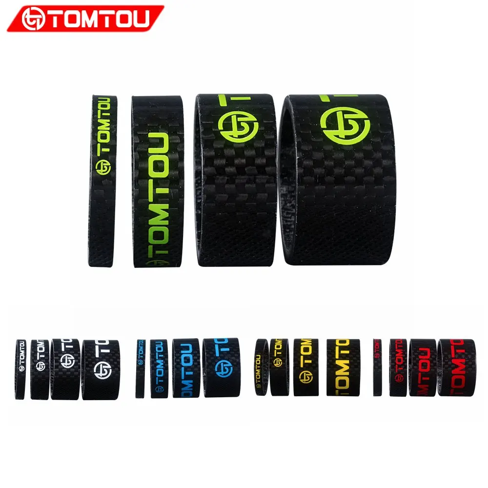 

TOMTOU Gloss 3K Carbon Fiber Spacers 4Pcs/Set 1-1/8 inch Bicycle Headset Carbon Fiber Washer Bike Headset Stem Spacers