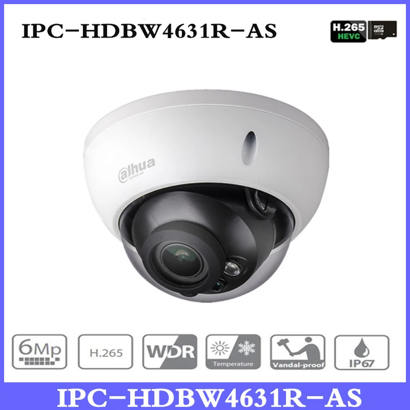

New DH 6MP Camera IPC-HDBW4631R-AS Upgrade from IPC-HDBW4431R-AS Support IK10 IP67 Audio &Alarm Port PoE Camera With SD Slot
