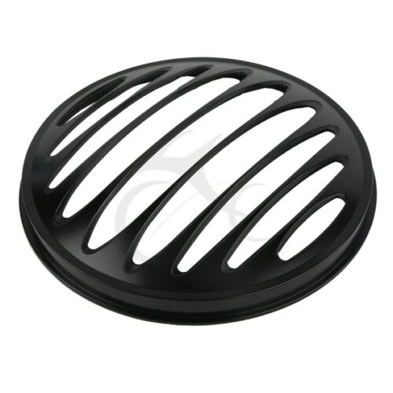 

Motorcycle 7" CNC Aluminum Headlight Grill Cover For Harley Dyna Softail Road Electra Glide FX FL Black/Chrome New