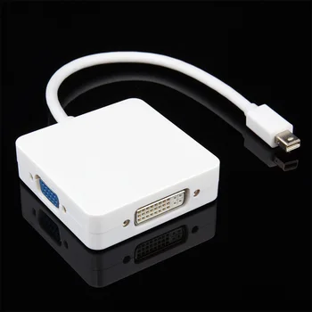 

Mini DisplayPort Male to HDMI VGA DVI Adapter Cable 3 in 1 Mini DP Converter for Notebook