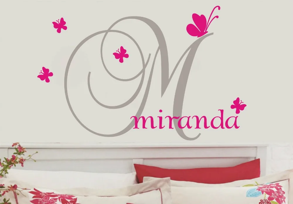 

Beautiful Custom Personalized Name Butterflies Wall Stickers Kids Nursery Vinyl Wall Decor Baby Wall Decals For Kids Room