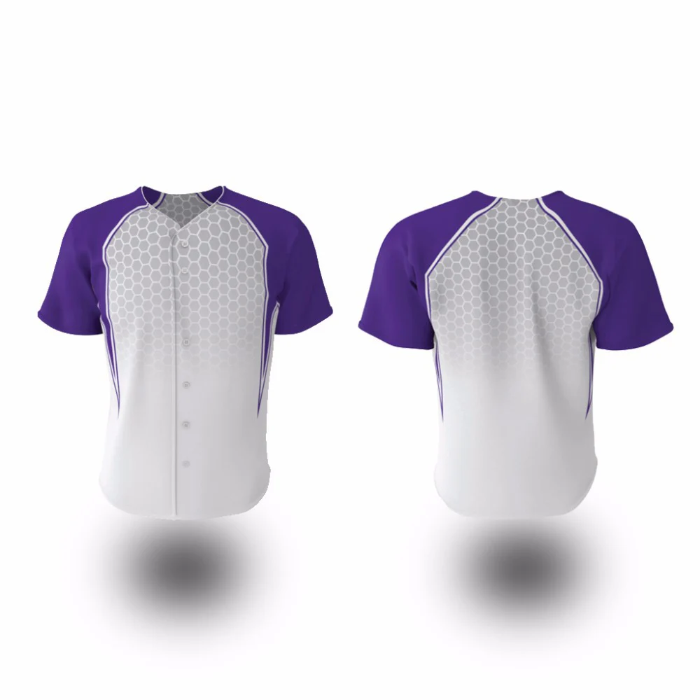 Кавасаки на заказ Полная пуговица тренировочная бейсбольная Джерси веера из полиэстера тренировочная софтбольная трикотажная рубашка размера плюс XS-4XL - Цвет: purple