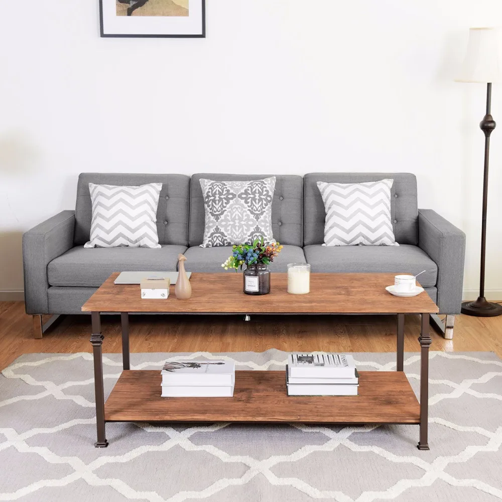 Giantex 2 Tier Coffee Accent End Table Sofa Side Living Room Furniture W/Storage shelf Home Furniture HW58269 Giantex 2 Tier Coffee Accent End Table Sofa Side Living Room Furniture W/Storage shelf Home Furniture HW58269