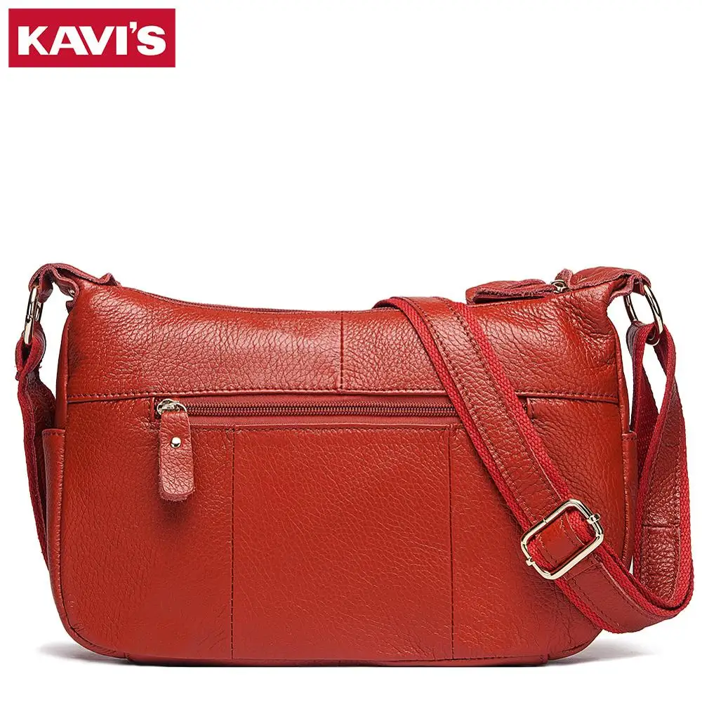 KAVIS genuine leather women shoulder bag female high quality messenger handbag lady designer high qualiity Brand crossbody