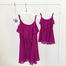 2016 Mode Mère Fille Robes Famille Rechercher Été Vente Chaude Parent-enfant Robes Genou Longueur Pas Cher Famille Vêtements Assortis