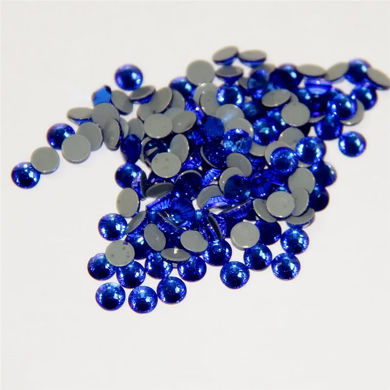 

SS6-SS30 Flatback Iron On Hotfix Rhinestones Crystal Dark Blue Hot Fix Stones Glitter Gems Strass For Clothes Motif Designs