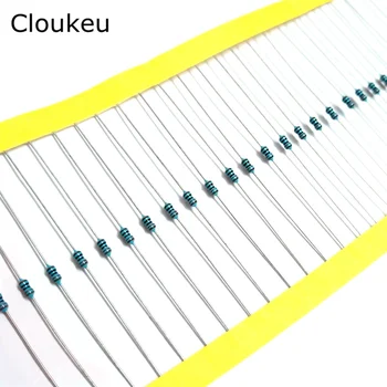 

100Pcs 1/8W 1% Metal film resistor 0.125w Resistor 1/2.2/3.3/4.7/5.6/8.2/10/22/33/47/56/82/100/220/330/390/430/510/680/910 Ohm