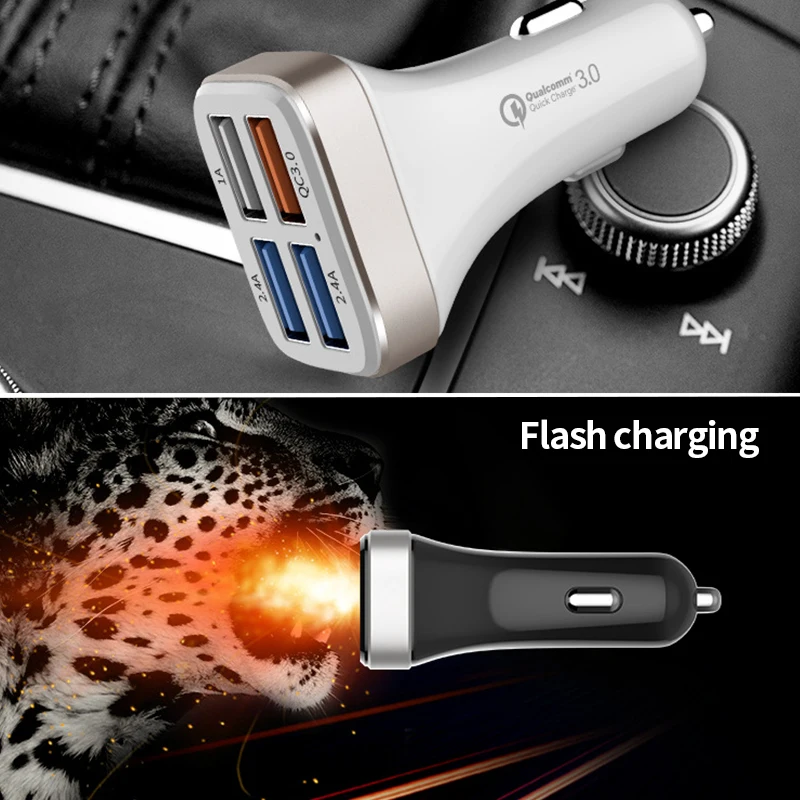 QC3.0 автомобильное зарядное устройство для прикуривателя 4 USB порта автомобильный