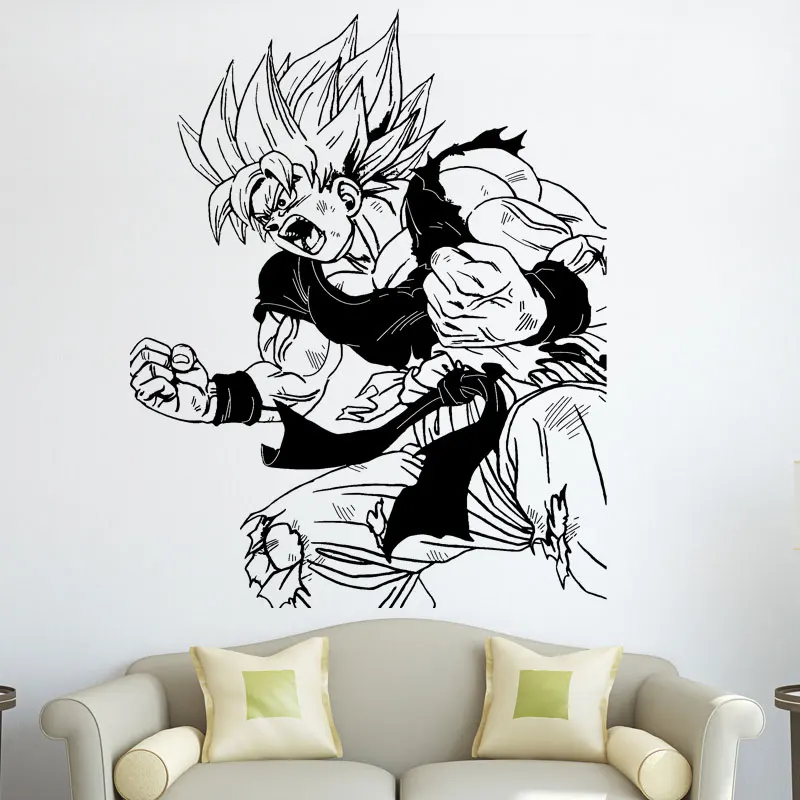 ROWNOCEAN Z Наклейка на стену спальня DBZ Goku Съемная виниловая наклейка для детской